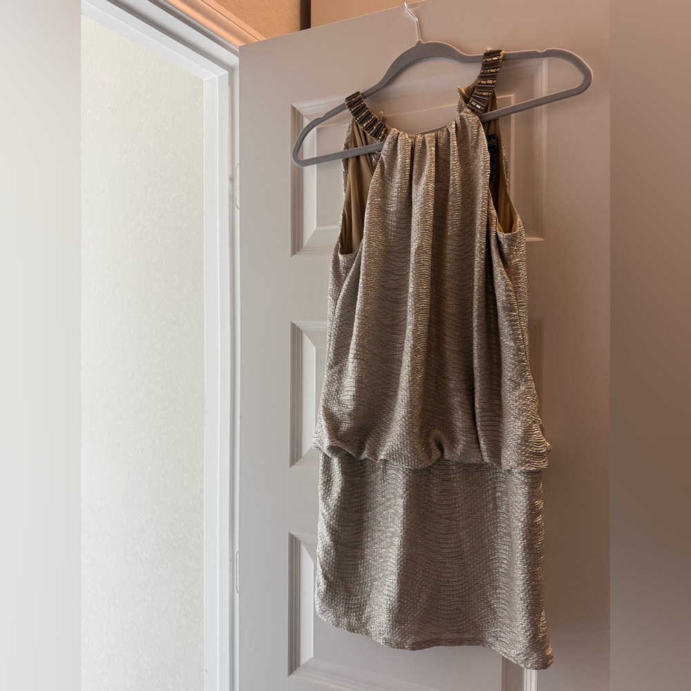 Laundry by Shelli Segal Metallic Gold Dress